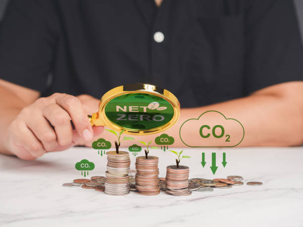 istock Net zero greenhouse gas emissions target in 2050. 1859500757