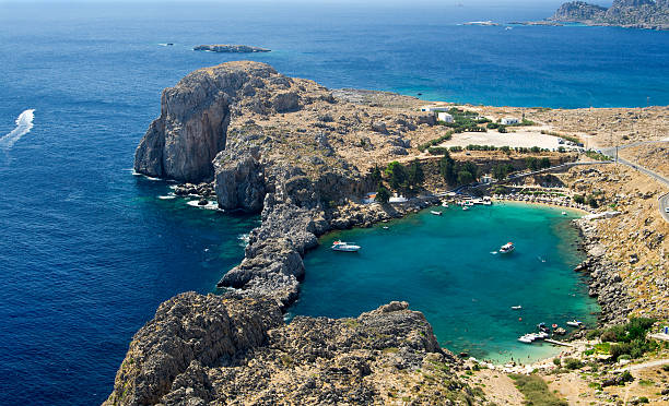 istock St. Paul's bay on Rhodes island 185952061