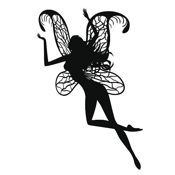 istock Silhouette of fairy isolated on white background 185953236
