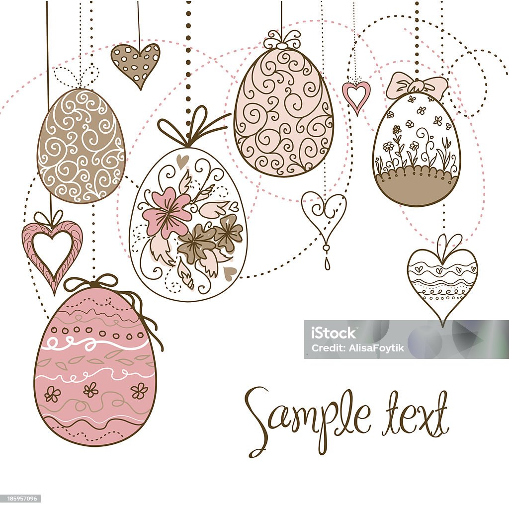 Easter Background Hanging easter eggs April stock vector