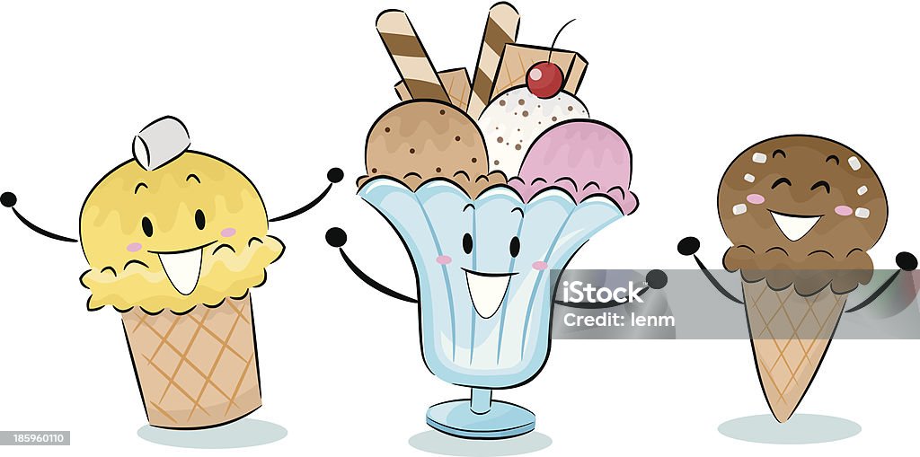 Lody Mascots - Grafika wektorowa royalty-free (Deser lodowy - Lody)