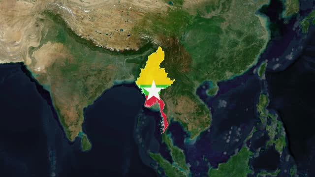 Myanmar - Explorer: Country Identification Maps stock video