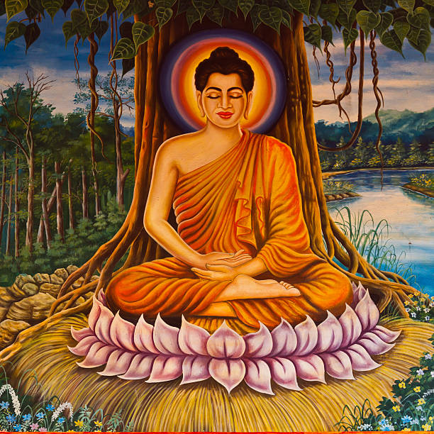 istock Buddha painted image,Wat Yai Province Prachinburi in Thailand. 185962850