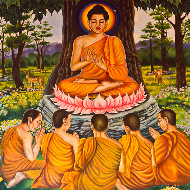istock Buddha painted image,Wat Yai Province Prachinburi in Thailand. 185962853