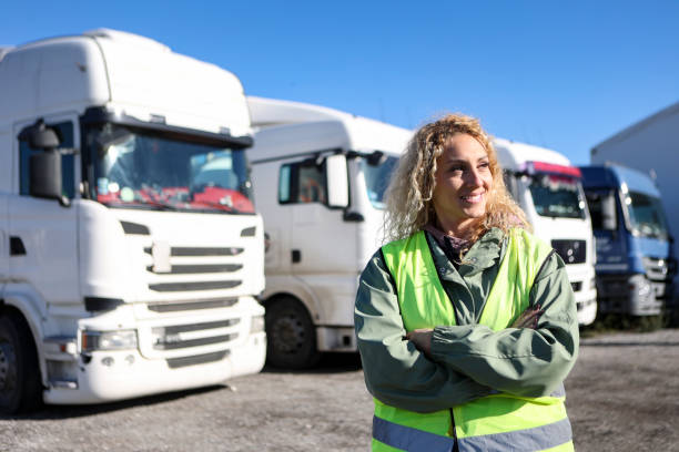 istock Female truck driver 1859642704