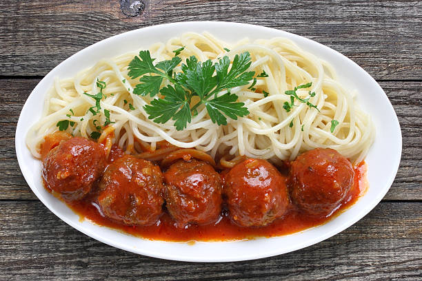istock Pork meatballs with tomato sauce 185965031