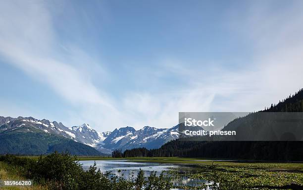 Mountains And Glaciers Surround Lake In Valley Of Alaska Wilderness Stock Photo - Download Image Now