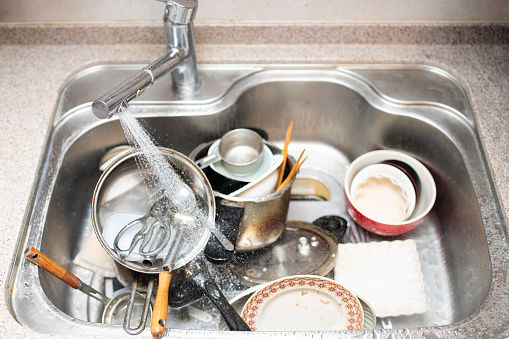 A sink full of dishes