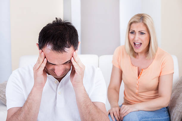 istock Angry woman shouting at man 185966502
