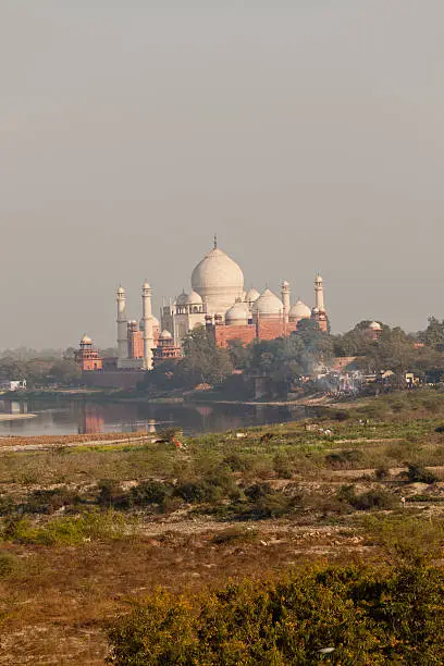 famous taj mahal from the agra fort at agra india