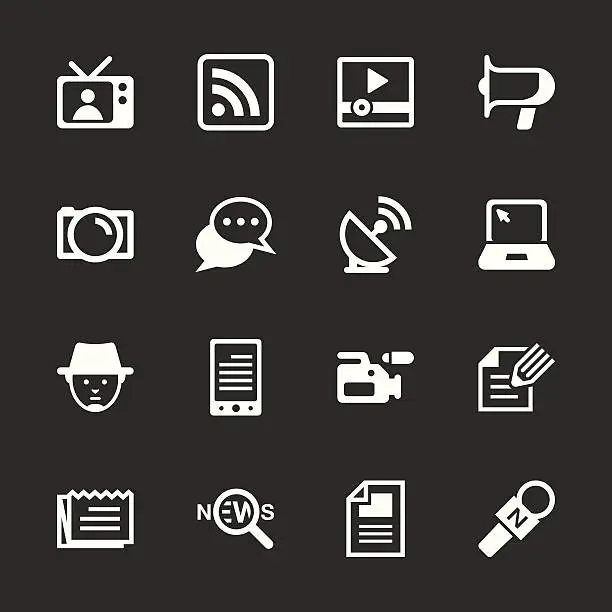 Vector illustration of Reporter Icons - White Series