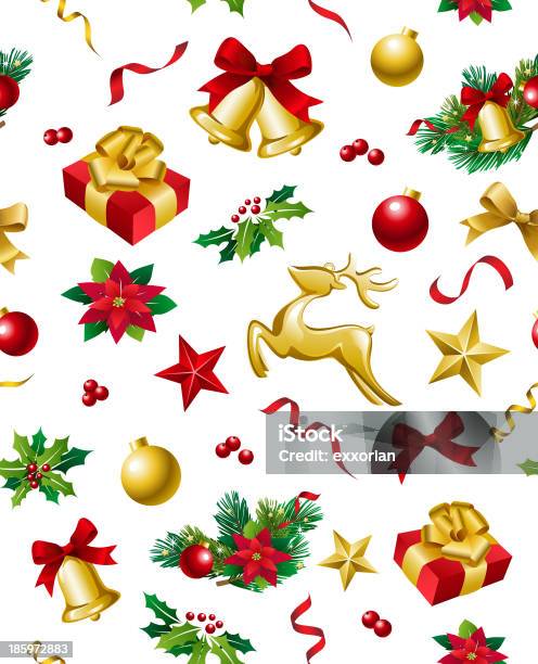 Seamless Pattern Di Natale - Immagini vettoriali stock e altre immagini di Carta da regalo natalizia - Carta da regalo natalizia, Falso pepe, Natale