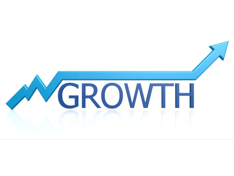 Growth graph image with white background