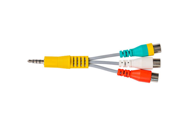 istock Phono jack to the way RCA stereo audio adapter isolated on white background. 1859772883