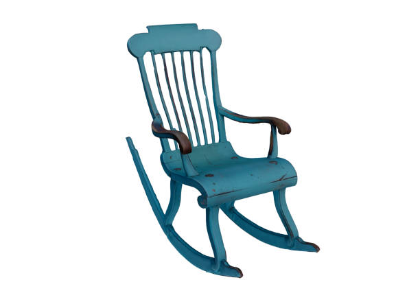 istock 3d rendering blue wooden rocking chair 1859775150