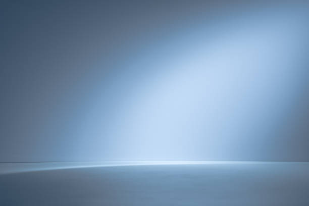 istock Empty gray and blue background for product presentation with light and shadow on the wall and floor 1859775572