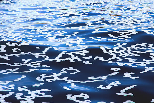Sea Foam Floating on Surface of Water stock photo