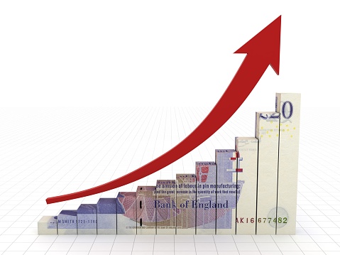 UK British pound money business finance economic growth chart graph