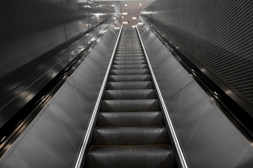 Visual View of Electric Escalator from Bottom to Top