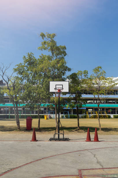 istock Temporary basketball court in elementary school 1859800898