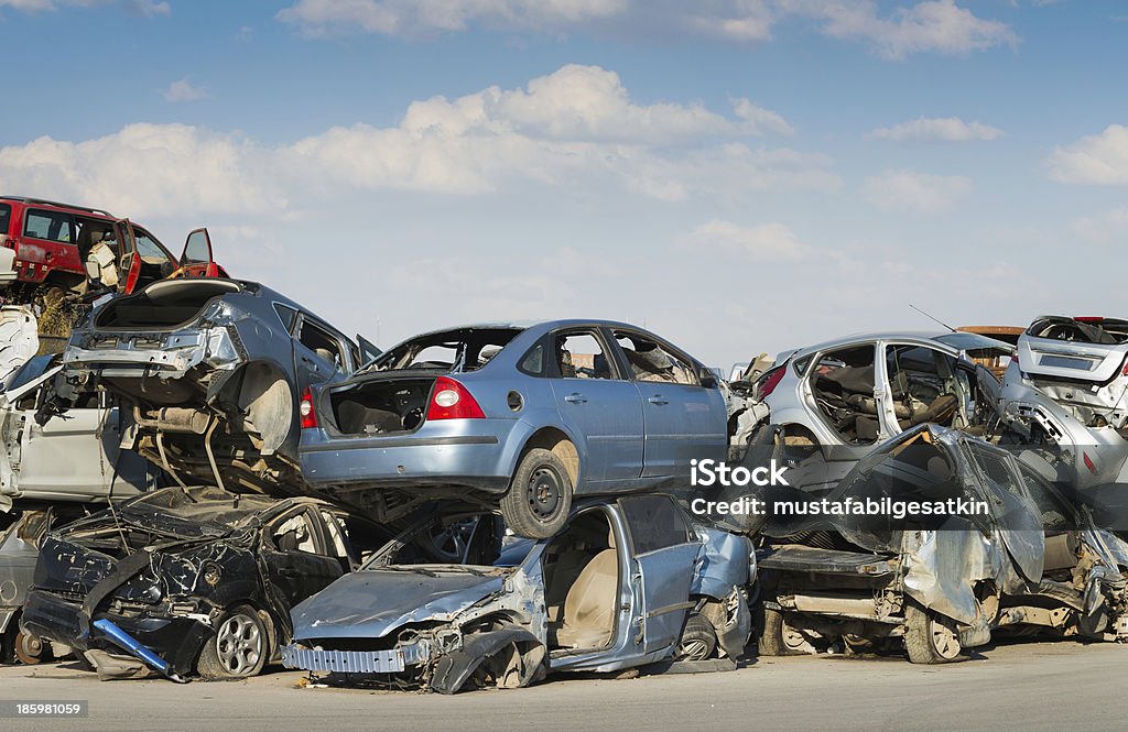 Recycling of cars Scrap cars awaiting recycling Car Stock Photo