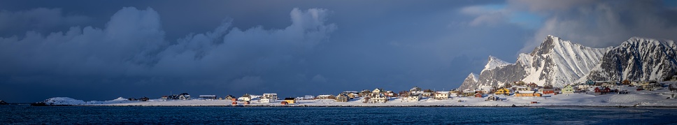 Breathtaking images of the snow covered landscape of the Lofoten Islands in the middle of Winter