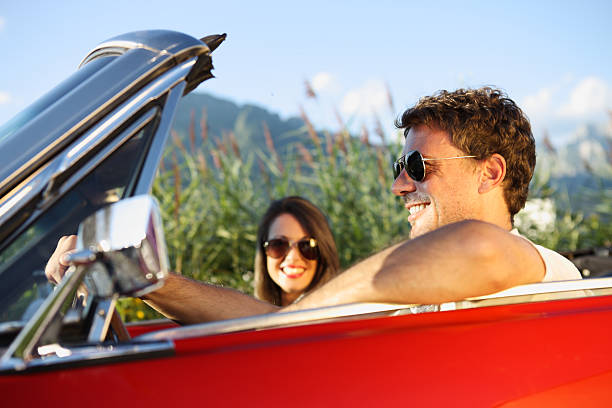 istock Vintage Car Couple 185981166