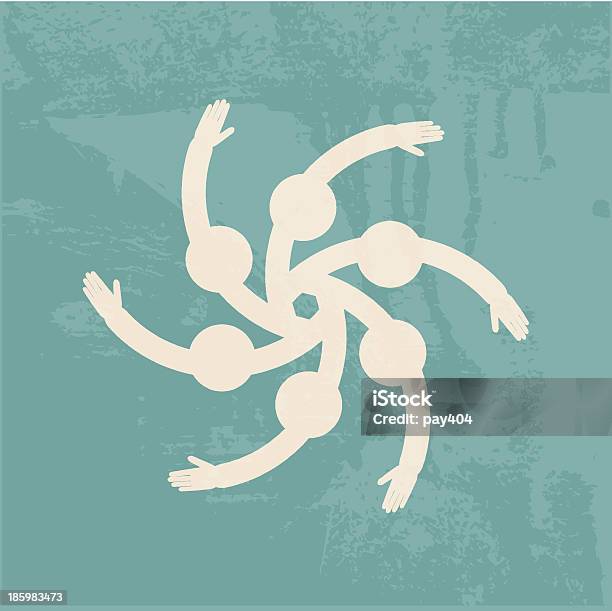 Hands Back Connect People Hands Connecting Retro Poster Stock Illustration - Download ...