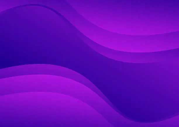 Vector illustration of gradient purple wavy background banner