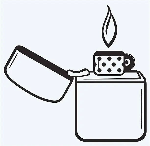 Vector illustration of Metal zippo lighter