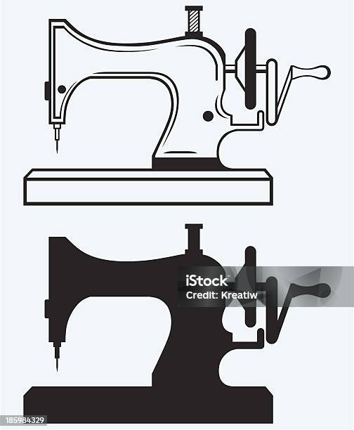 Alte Nähmaschine Stock Vektor Art und mehr Bilder von Altertümlich - Altertümlich, Ausrüstung und Geräte, Bildkomposition und Technik