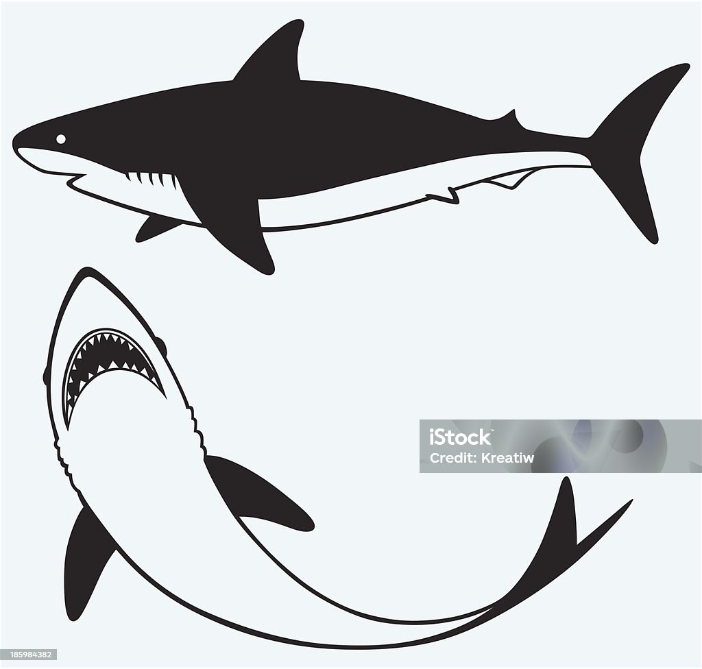 Silhouette de requin - clipart vectoriel de Objet ou sujet détouré libre de droits
