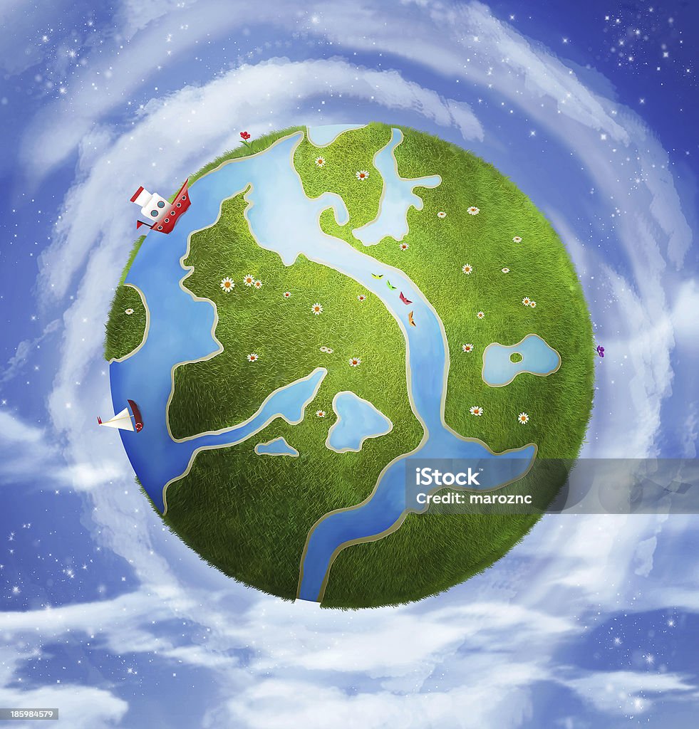 Spring Day On Planet Earth Stock Illustration - Download Image Now ...