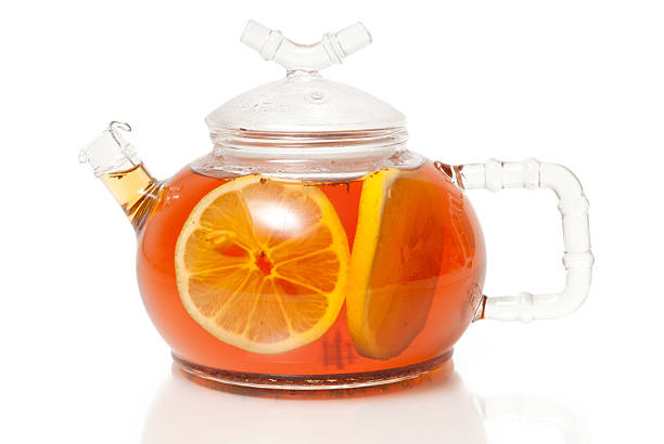 istock Tea in Glass Teapot With Lemon Slice 185984775