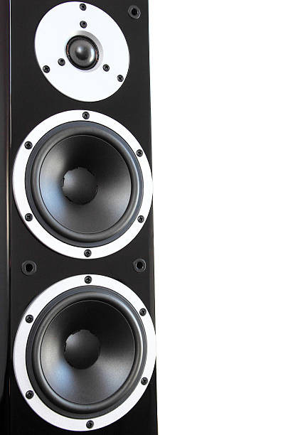istock Black glossy music speakers 185984833