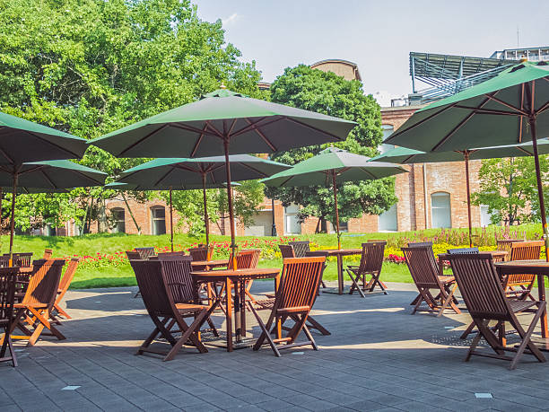 istock green umbella restuarant in garden 185985292