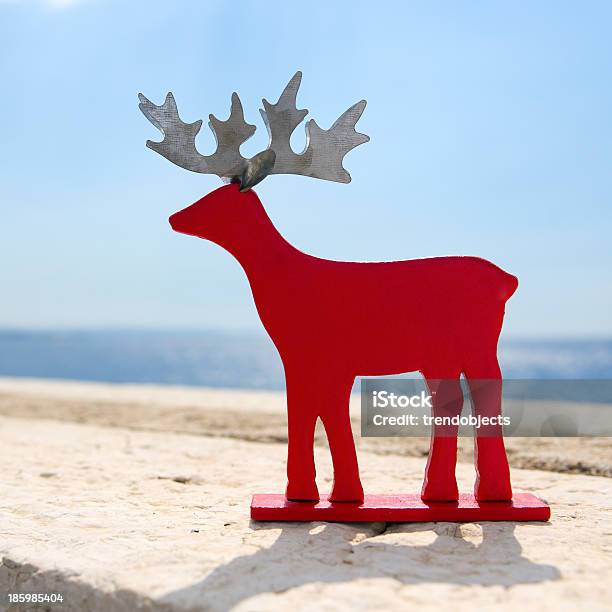 Red Reindeer Stock Photo - Download Image Now - Advertisement, Blue, Celebration Event