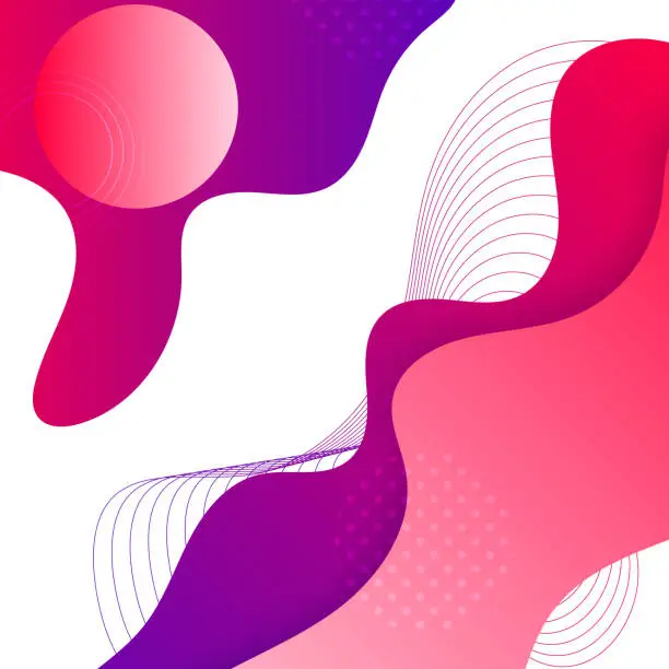 Vector illustration of Modern pink and purple gradient colours wave layer liquid abstract background