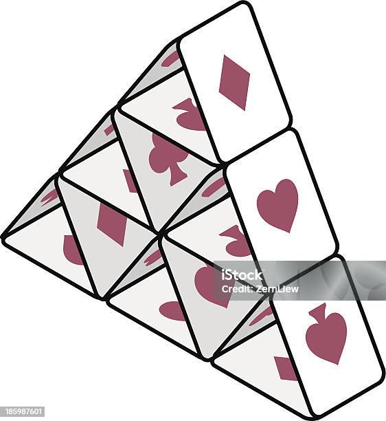 A Stack Of Cards Formed Into A Triangle Stock Illustration - Download ...