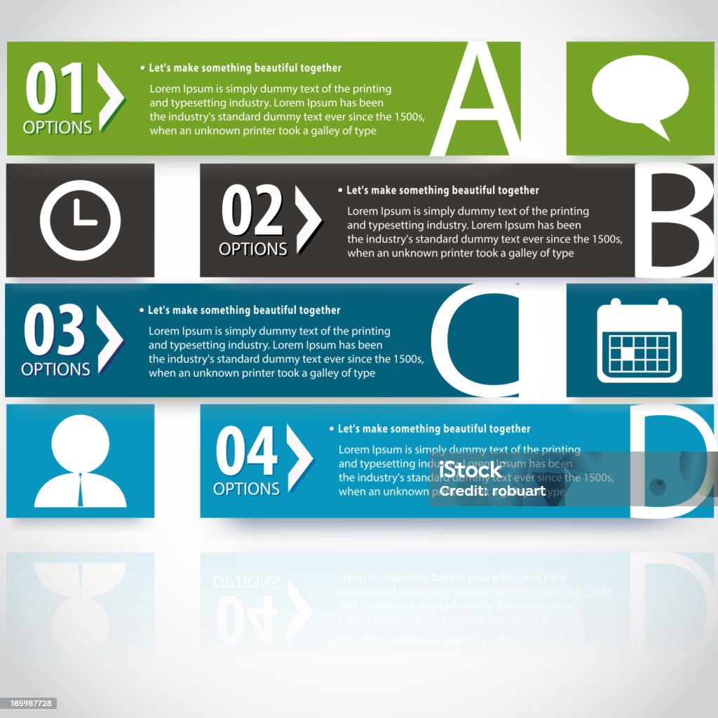 infographics opções de banner Moderna - Royalty-free Alfabeto arte vetorial