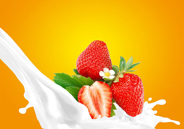 istock Splashing milk with strawberry 185988162