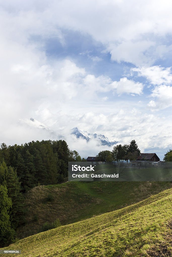 Farm in den Alpen - Lizenzfrei Agrarbetrieb Stock-Foto