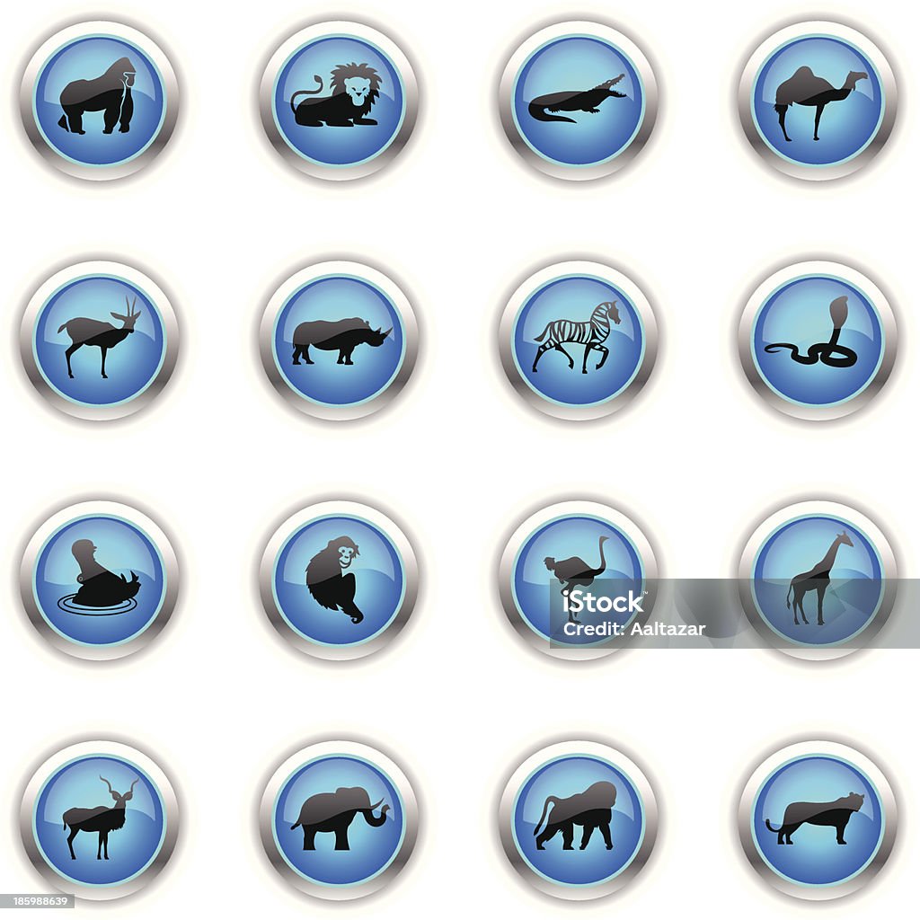 Icônes-Bleu animaux d'Afrique - clipart vectoriel de Gazelle libre de droits