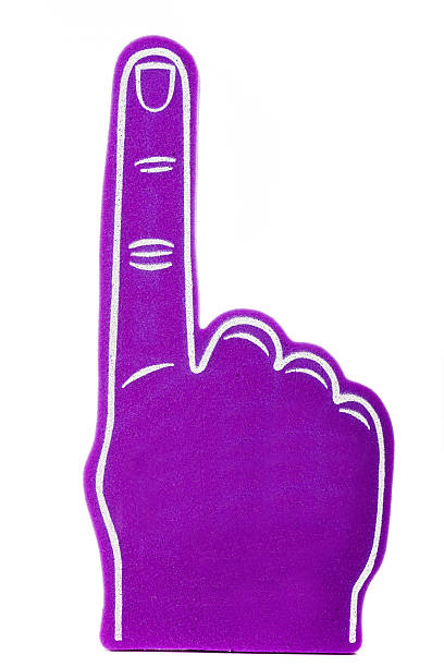 istock Foam fan finger on a white background 185988978