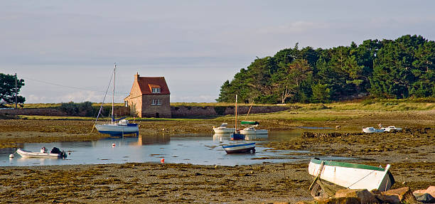 istock Harbor in Bretagne at low tide time 185989038