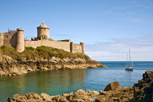 Ancient stronghold Fort la Latte in France by coast