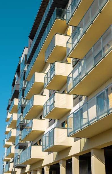 istock Modern condominium architecture. Condo, residential building 1859957137