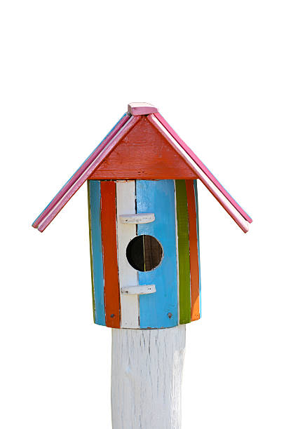 istock colorful bird house in farm 185996027