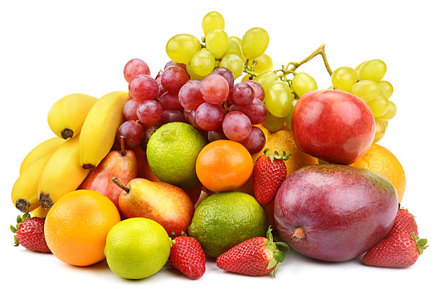 istock set of fruits  on white background 185998765