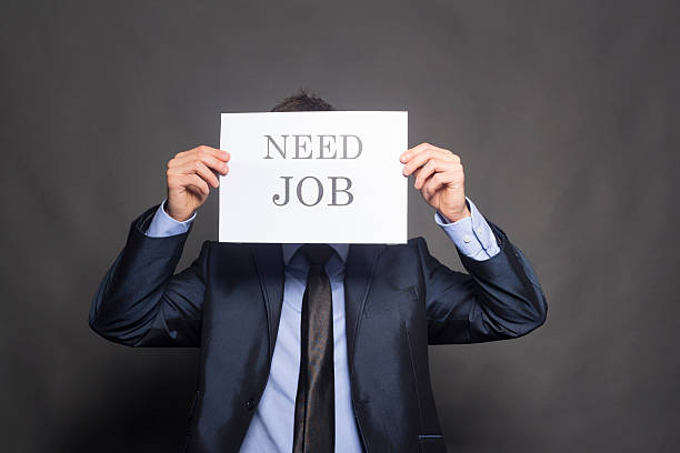 istock Fired businessman searching for a job 186000026